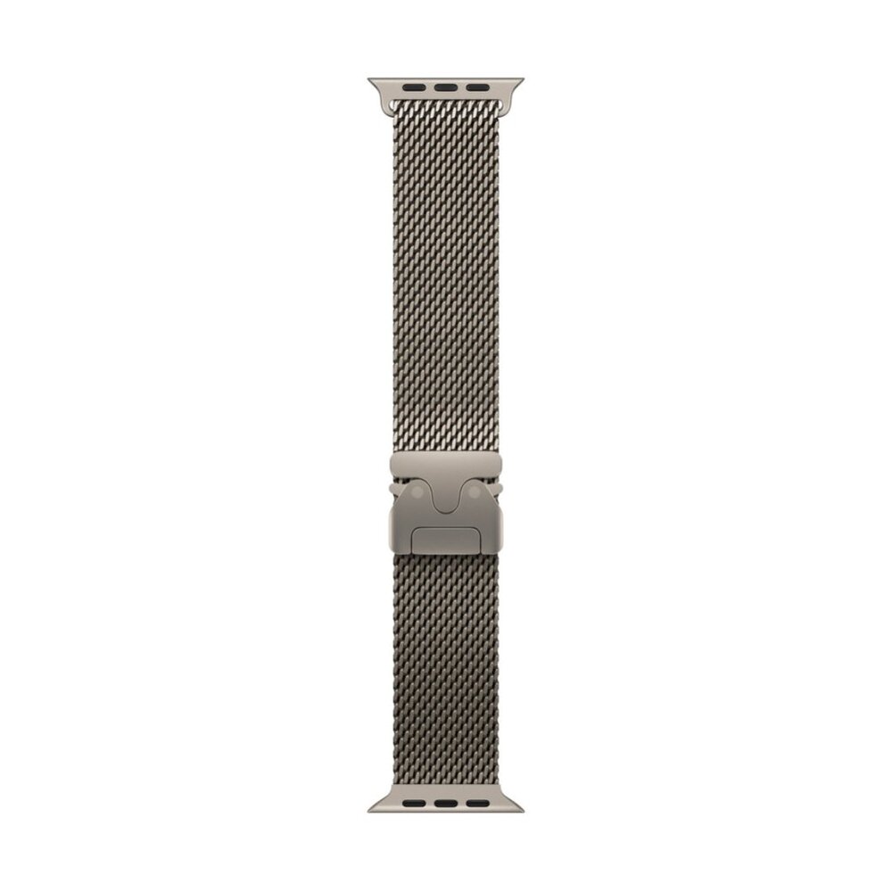 Natural Titanium Milanese Loop Apple Watch Band | 49MM | Medium - Picture 2 of 8